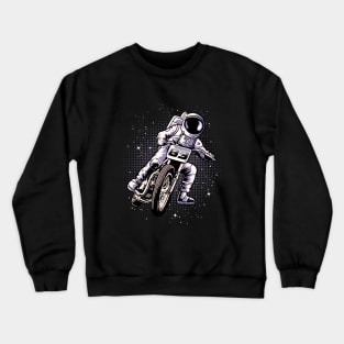 Astronaut riding motorbike dirt bike riding Crewneck Sweatshirt